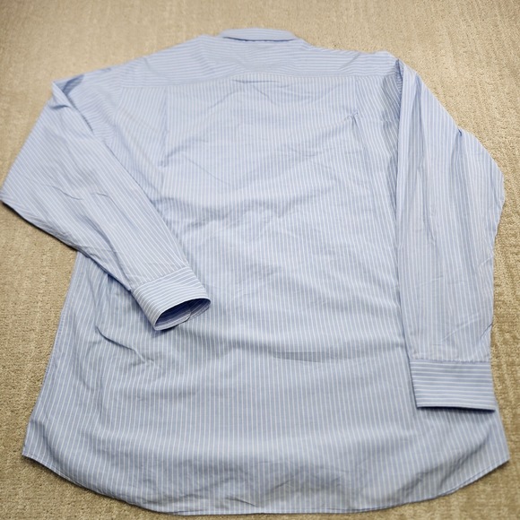Vintage Gitman Bros Shirt Men 16.5 34 Blue Striped USA Made Lightweight Cotton - Picture 8 of 9